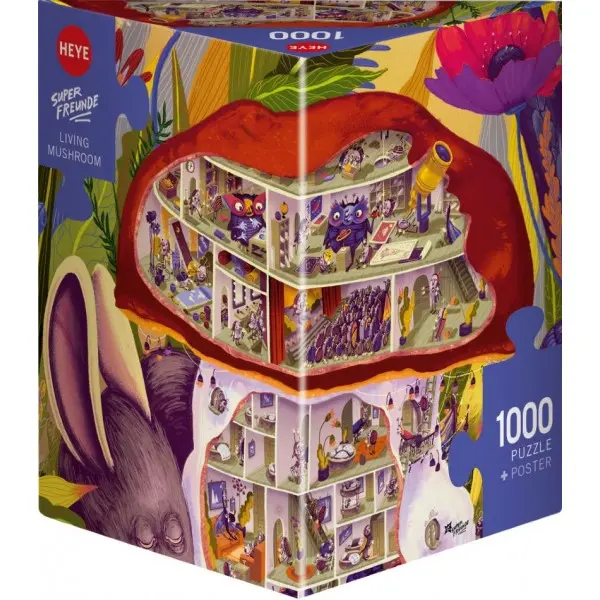 Puzzle 1000 elementów. Apartamenty w środku grzyba + plakat - Puzzle