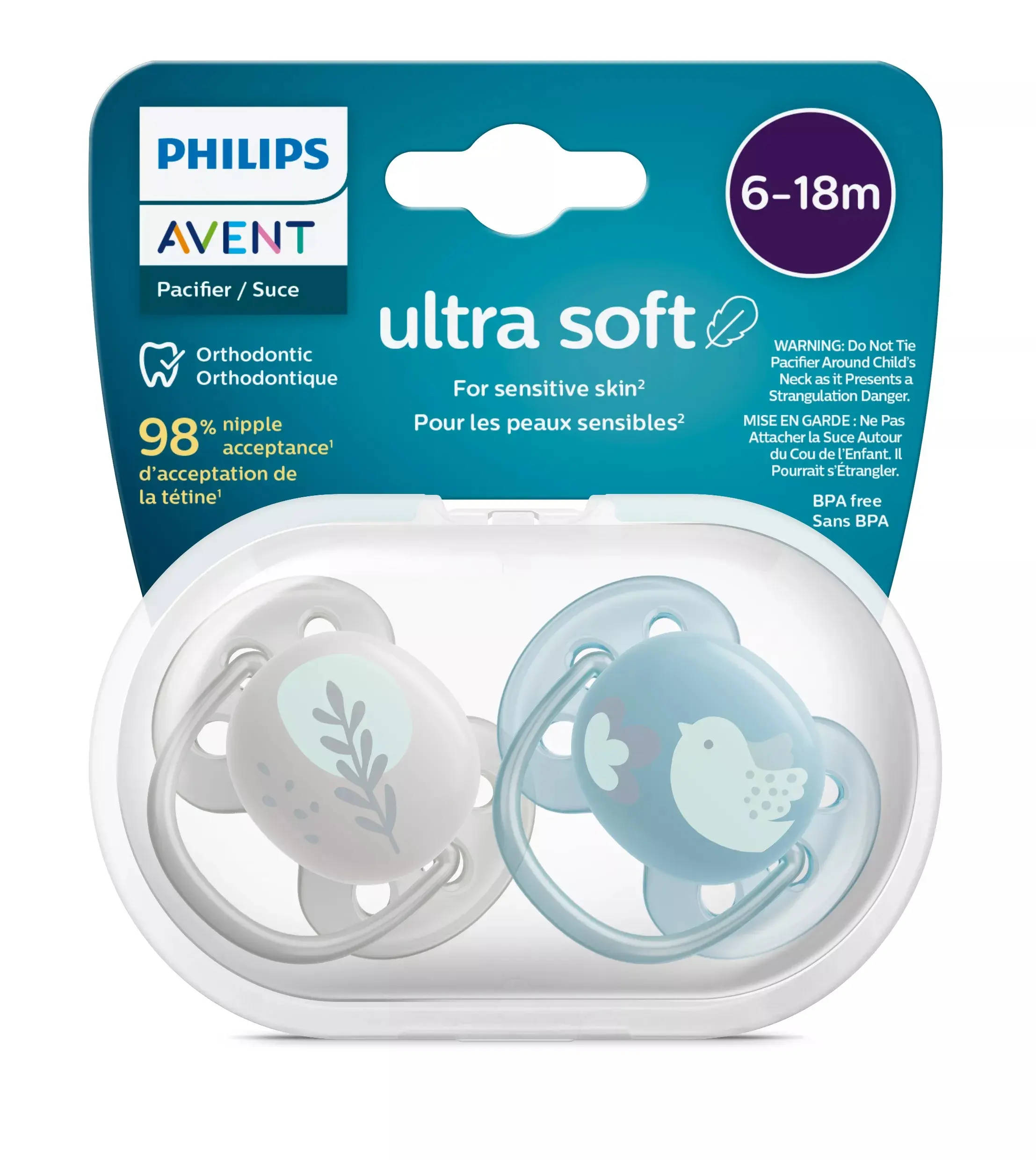 Philips Avent Smoczek ortodontyczny Ultra Soft 6-18m 2szt SCF091/15 - Zabawki