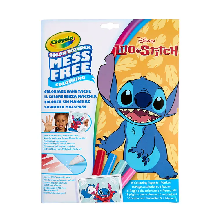 Crayola Kolorowanka dla dzieci i 4 niebrudzące magiczne flamastry Color Wonder Mess Free Lilo i Stitch 3+ - Książki