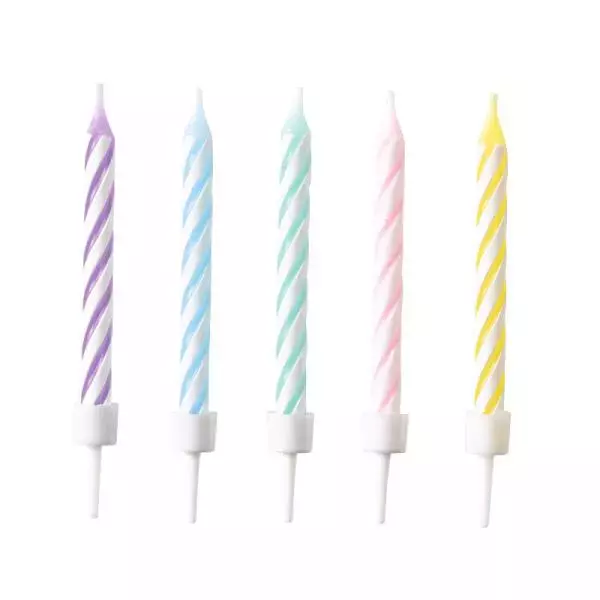 Świeczki urodzinowe Pastel Rainbow 10 szt. 9904360 - Książki