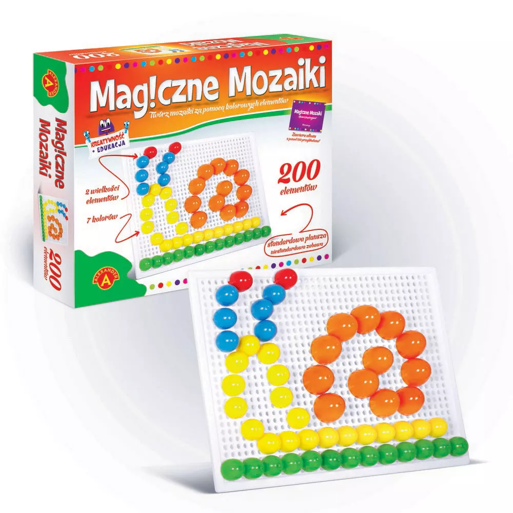 Magiczne mozaiki. 200 kołeczków - Zabawki