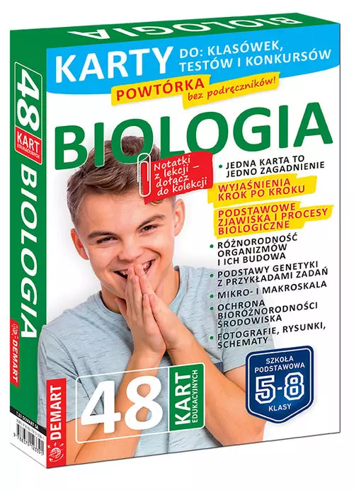 Biologia. Karty edukacyjne. Szkoła podstawowa - Książki