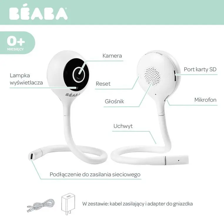 Beaba Niania elektroniczna video ZEN Connect White - Mama i dziecko