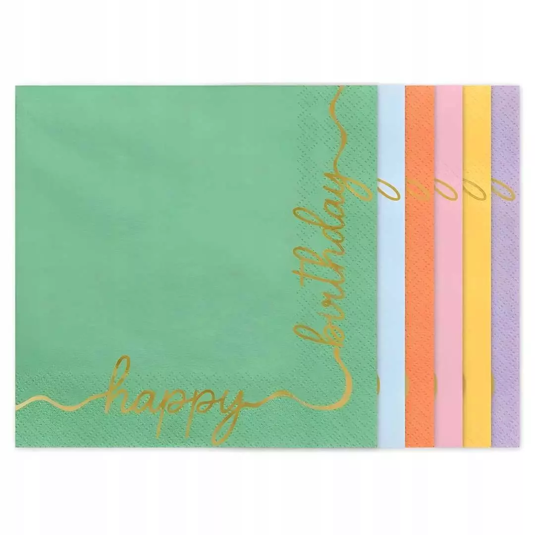 Serwetki Happy Birthday 33x33cm - Papiernicze i szkolne