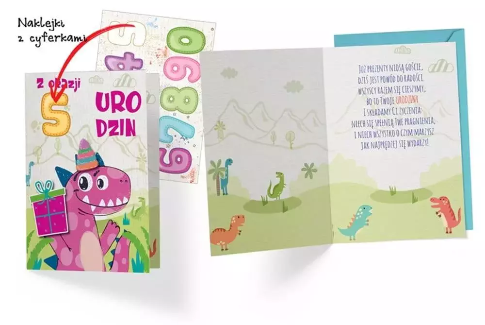 Karnet B6 DK-712 Urodziny smok (wymienne cyfry) - Papiernicze i szkolne