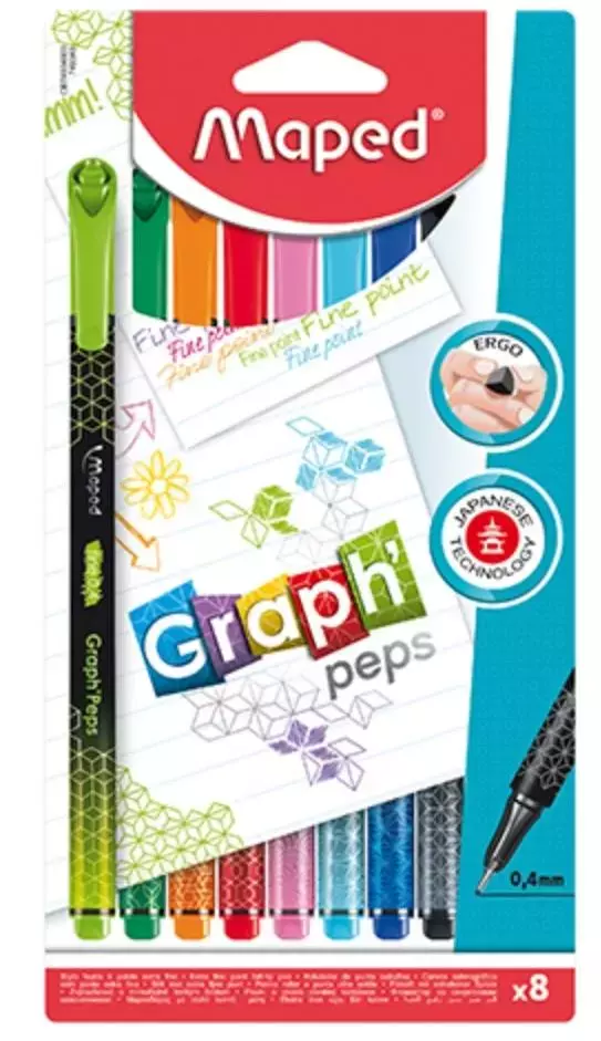 Cienkopis Graph Peps Deco 8 kolorów MAPED - Papiernicze i szkolne