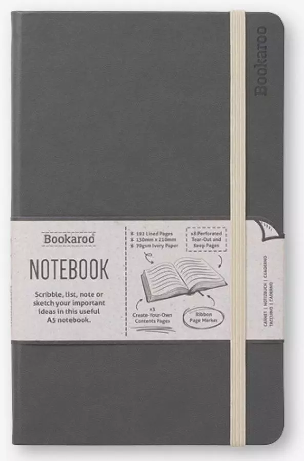 Bookaroo Notatnik Journal A5 - Szary - Papiernicze i szkolne