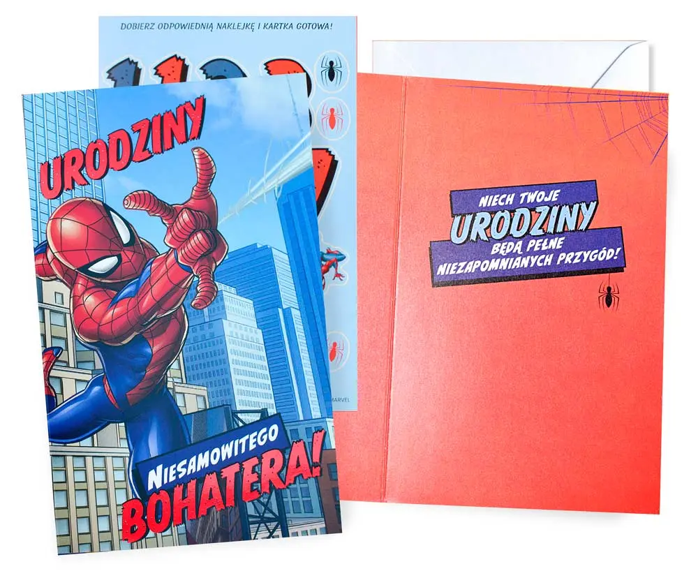 Karnet urodzinowy Spider-Man, wymienne cyferki - Papiernicze i szkolne