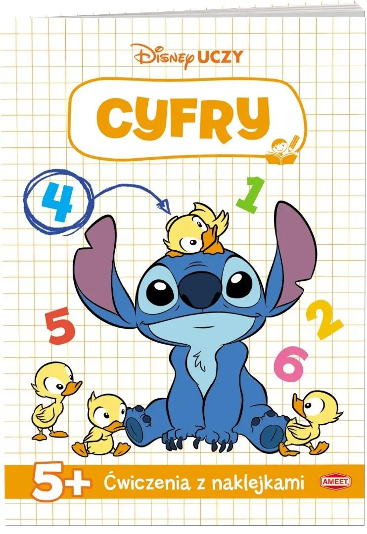 Disney uczy. Stitch. Ćwiczenia z naklejkami Cyfry - Książki