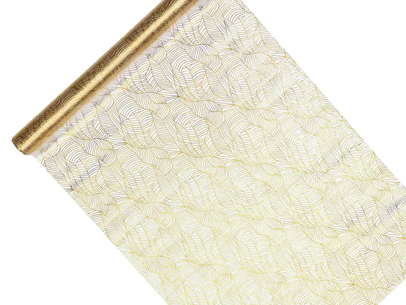 Organza z nadrukiem, biały, 0,48 x 9m - Impreza