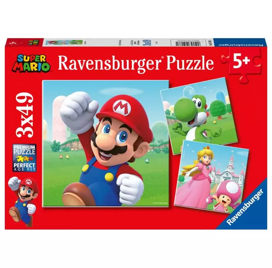 Puzzle 3x49 elementów. Super Mario - Puzzle