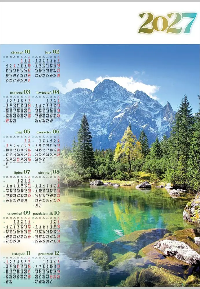 Kalendarz ścienny GÓRY plakatowy 607mm x 880mm Lucrum (PL01) - Książki