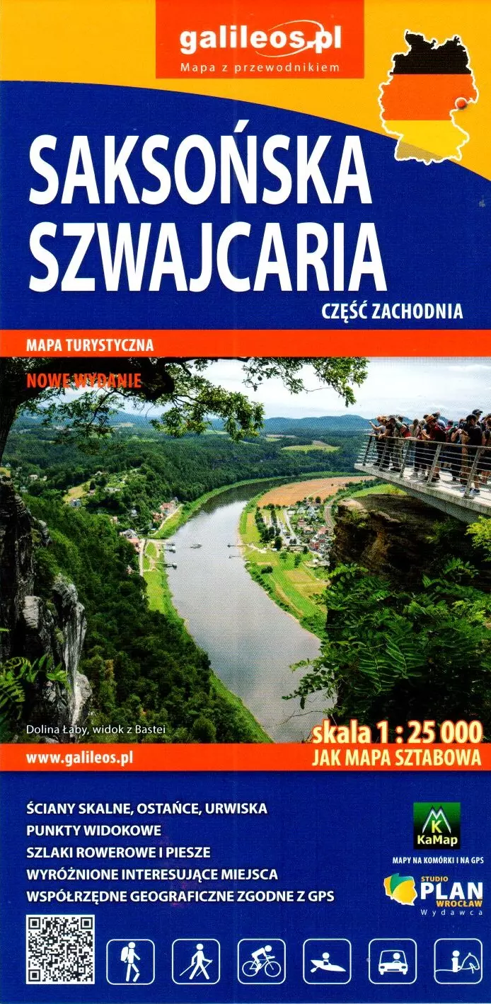 Saksońska Szwajcaria, część zachodnia. Mapa w skali 1:25 000 - Książki