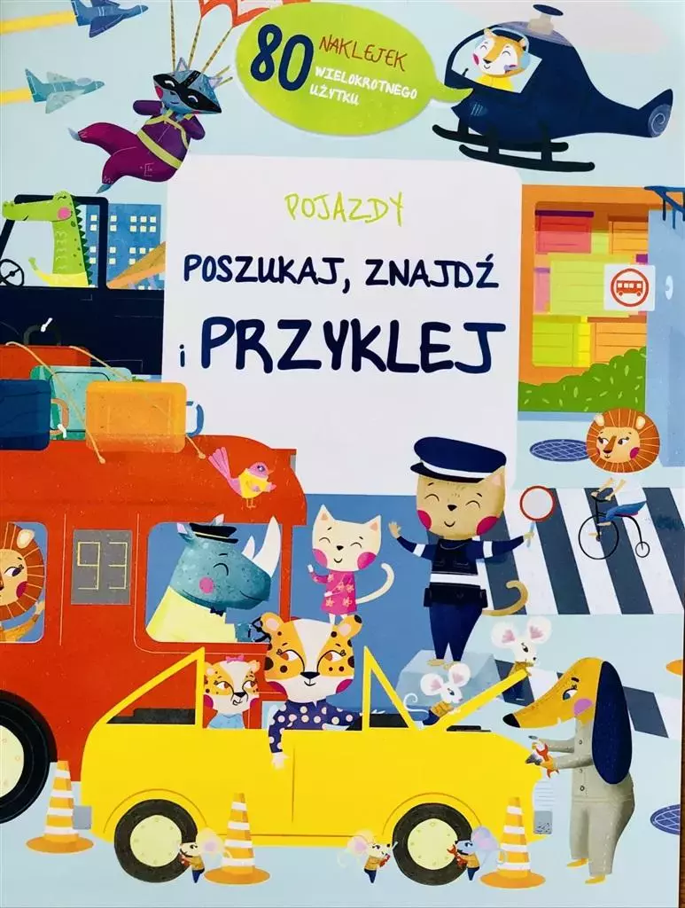 Poszuka, znajdź, przyklej - pojazdy - Książki