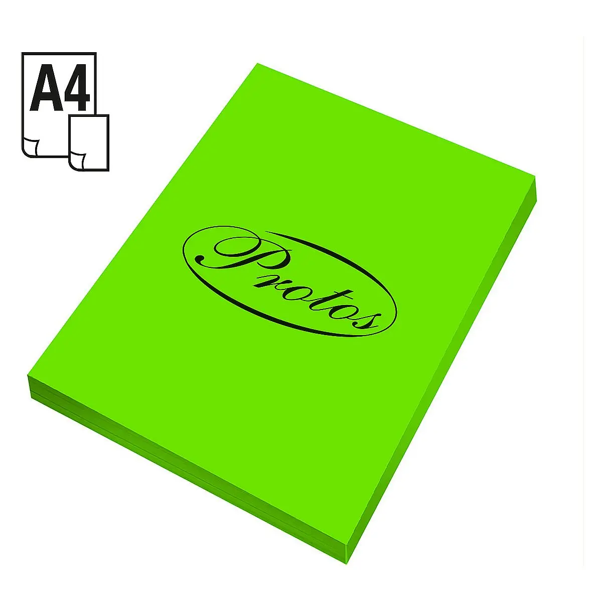 Papier kolorowy A4 fluo zielony 100k. 75g Protos - Papiernicze i szkolne