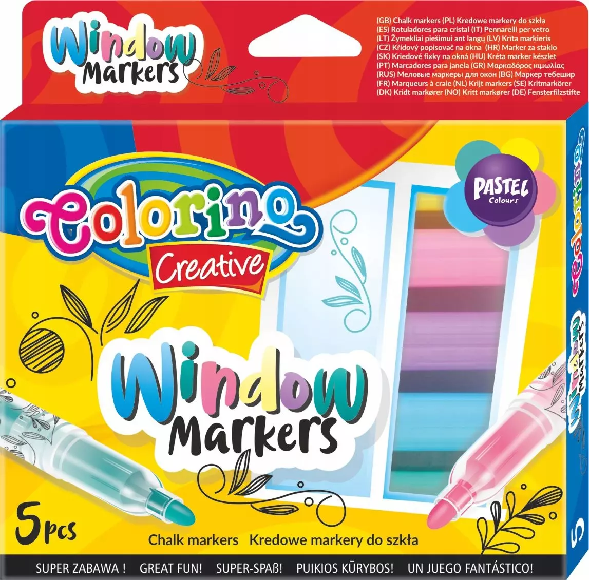MARKERY COLORINO KIDS KREDOWE DO SZKŁA - Papiernicze i szkolne