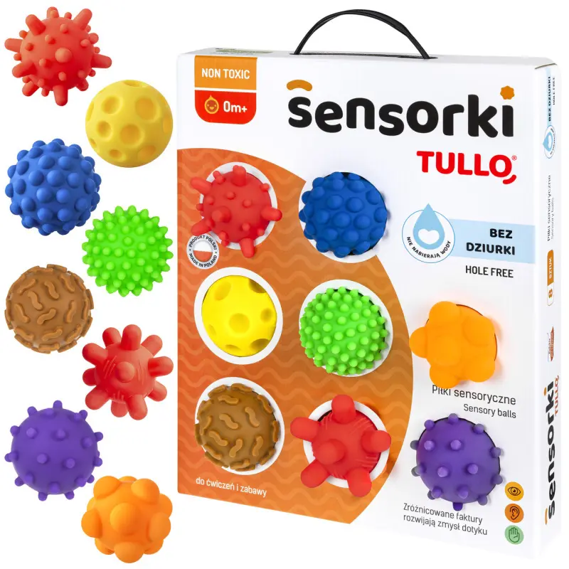 Piłeczki sensoryczne bez dziurki (8 sztuk) - Zabawki