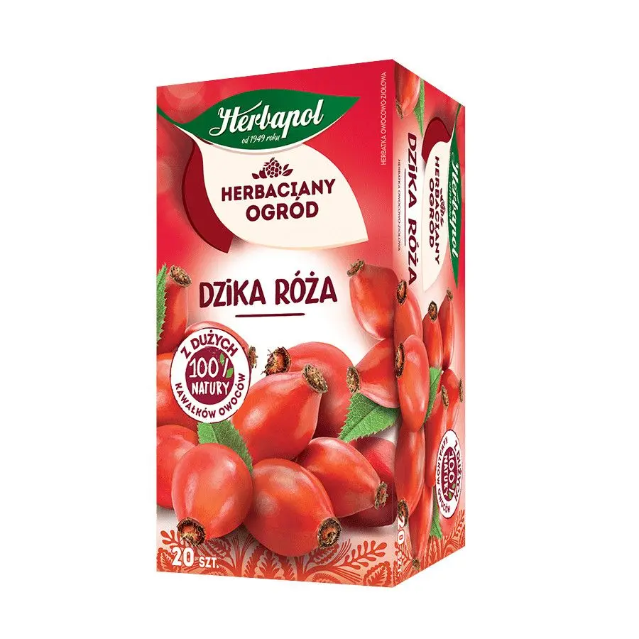 Herbata Herbaciany Ogród owocowo-ziołowa dzika róża 20 saszetek Herbapol - Kawa i herbata