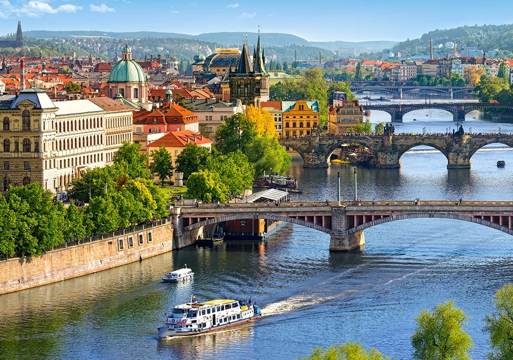 Puzzle 500 elementów. Widok mostów w Pradze - Puzzle