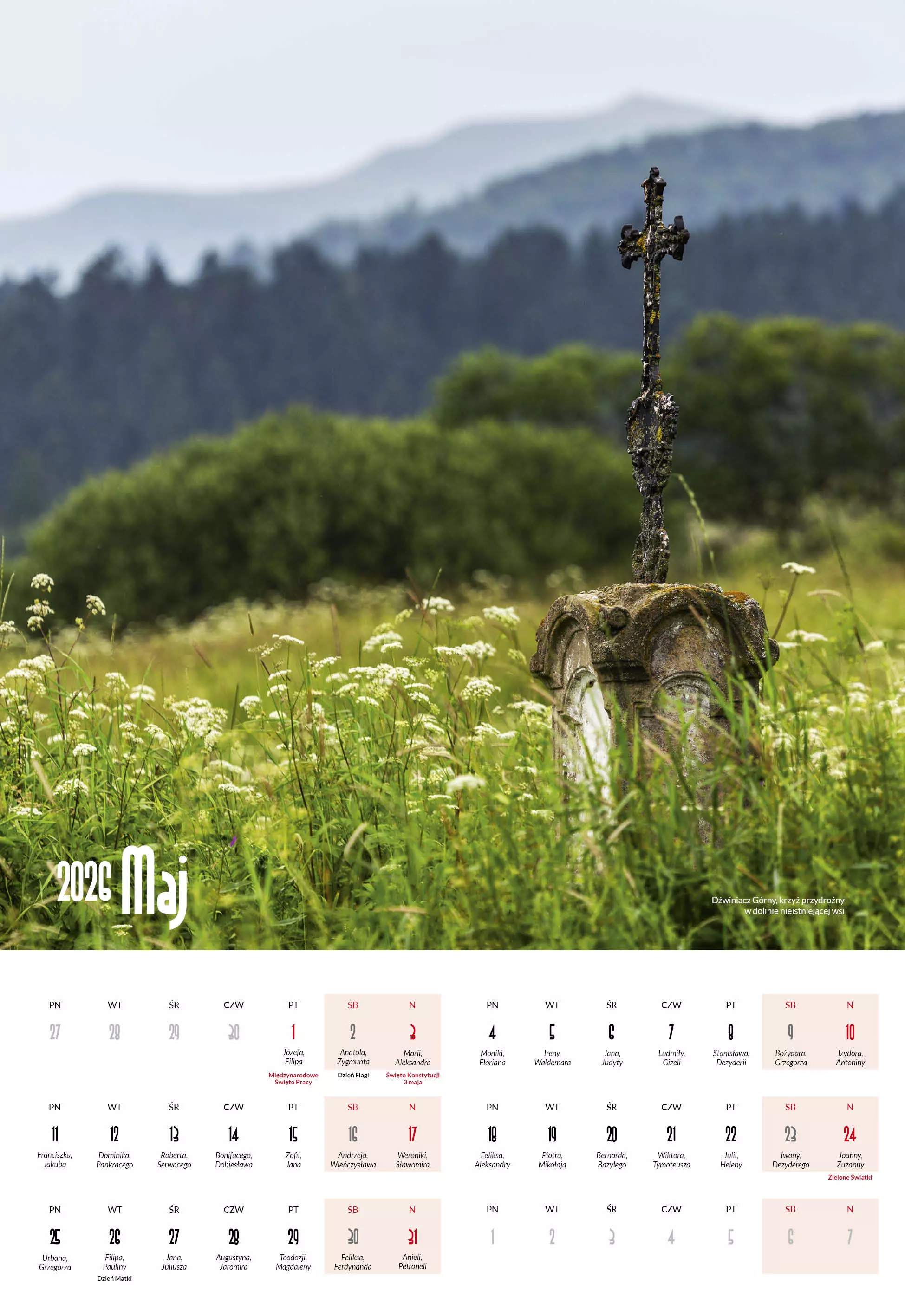 Bieszczady 2026. Kalendarz wieloplanszowy - Książki