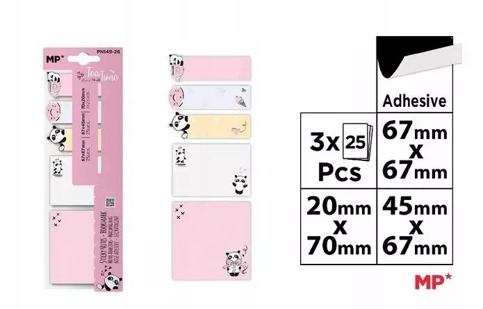 Karteczki samoprzylepne - Panda tea time - Papiernicze i szkolne