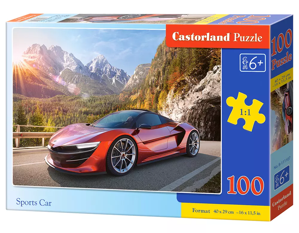 Puzzle 100 elementów. Sportowy samochód - Puzzle