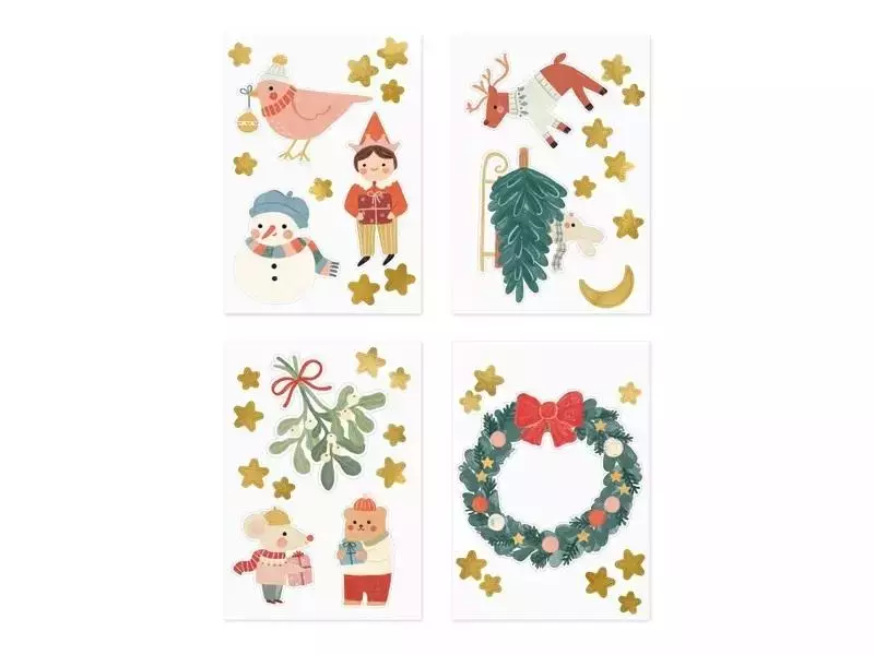 Naklejki na okno Merry Christmas 4szt - Książki