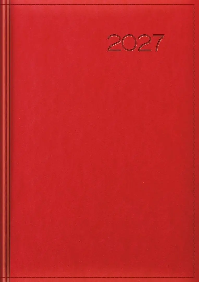 Kalendarz 2027 tygodniowy czerwony - Książki