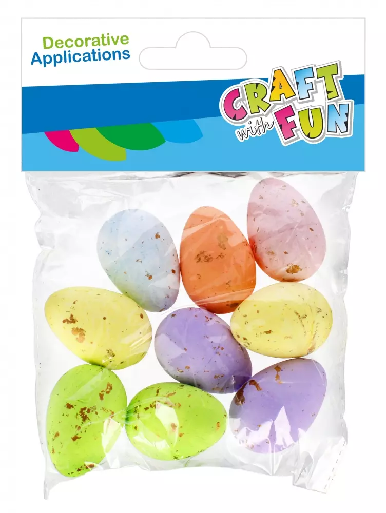 Ozdoba Dekoracyjna Styropianowe Jajka 45mm 9szt Mix Kolor Wielkanoc Craft with Fun 531833 - Papiernicze i szkolne