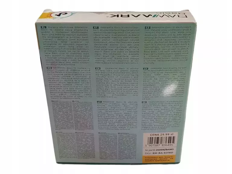 MARKERY DWUSTRONNE RAWMARK ALKOHOLOWE PISAKI - BASIC 16 SZT - Papiernicze i szkolne