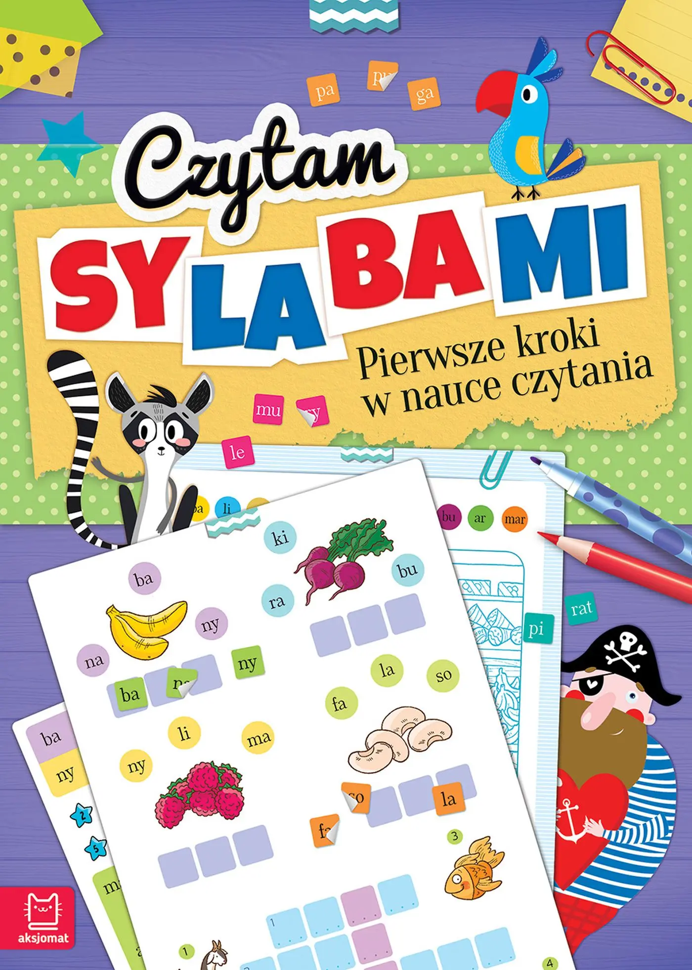 Czytam sylabami. Pierwsze kroki w nauce czytania - z naklejkami - Książki