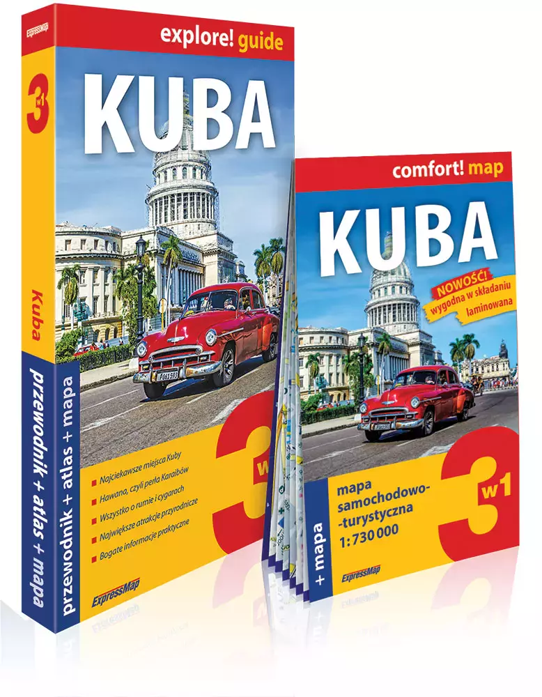 Kuba 3w1: przewodnik + atlas + mapa - Książki