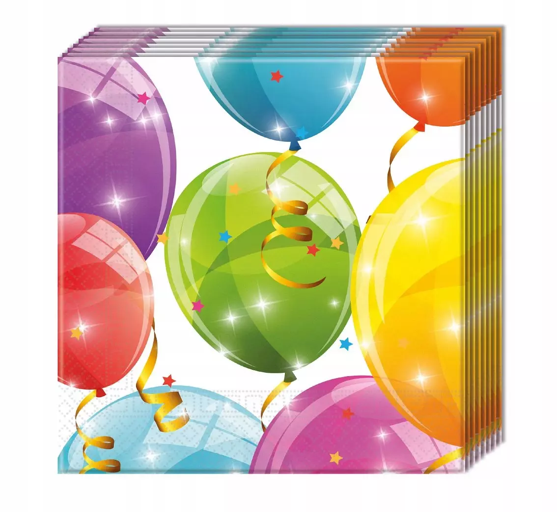 Serwetki Sparkling Balloons , 33x33 Cm, 20 szt. - Książki