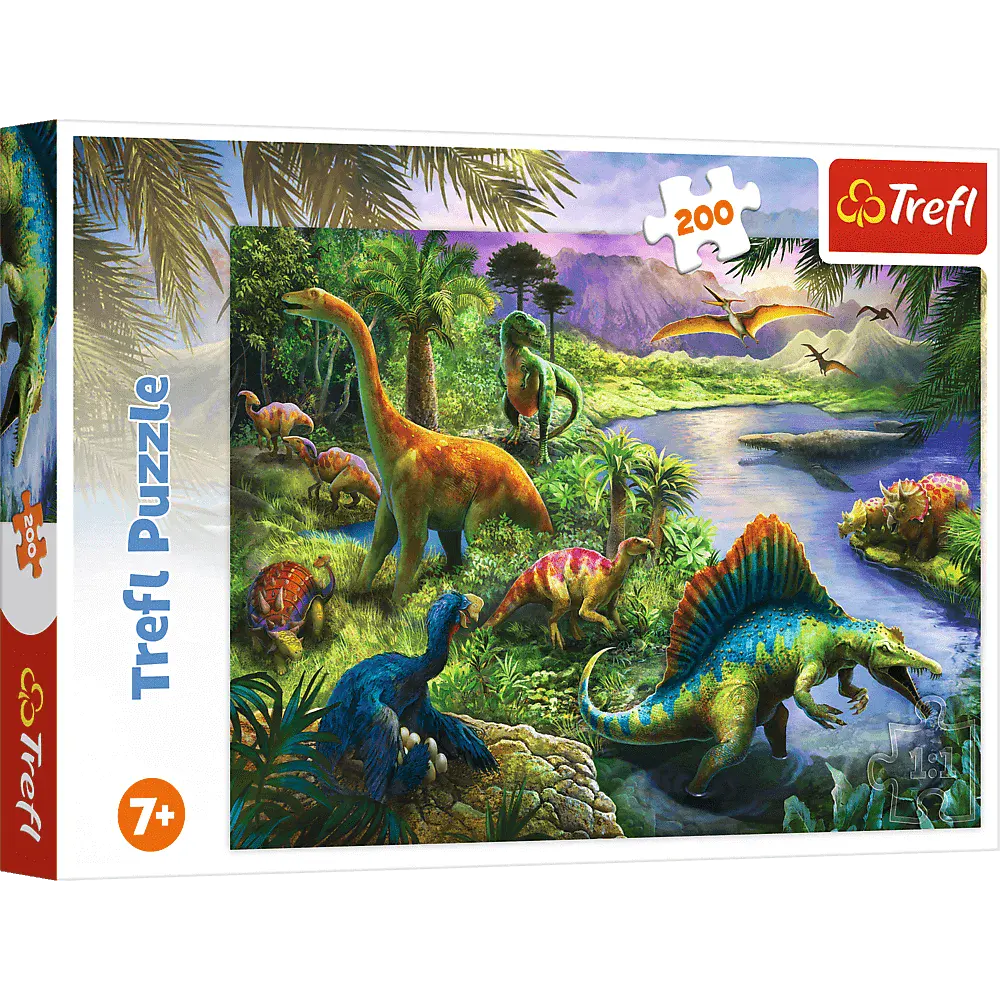 Puzzle 200 elementów. Drapieżne dinozaury - Puzzle