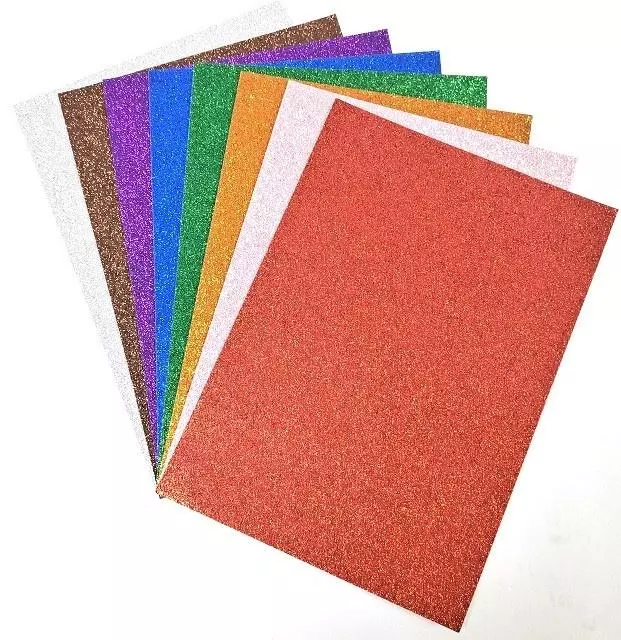 Papier kolorowy brokatowy A4 8 arkuszy wycinanki - Papiernicze i szkolne