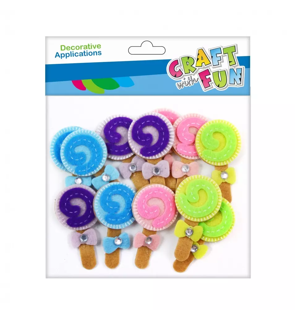 Craft with Fun Ozdoba dekoracyjna Filc samoprzylepna Lizaki 12szt 12/288 - Papiernicze i szkolne
