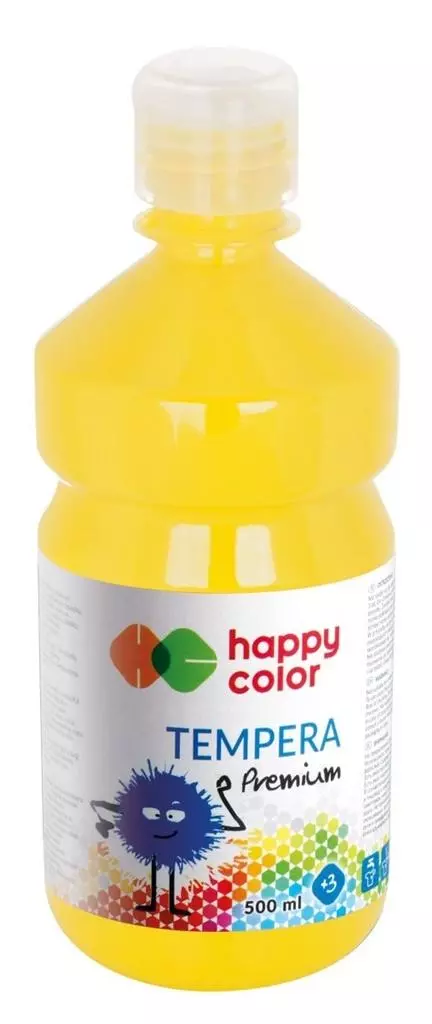 Farba tempera Premium 500ml żółta HAPPY COLOR - Papiernicze i szkolne