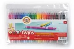 Flamastry Twins dwustronne 24 kolory - Papiernicze i szkolne